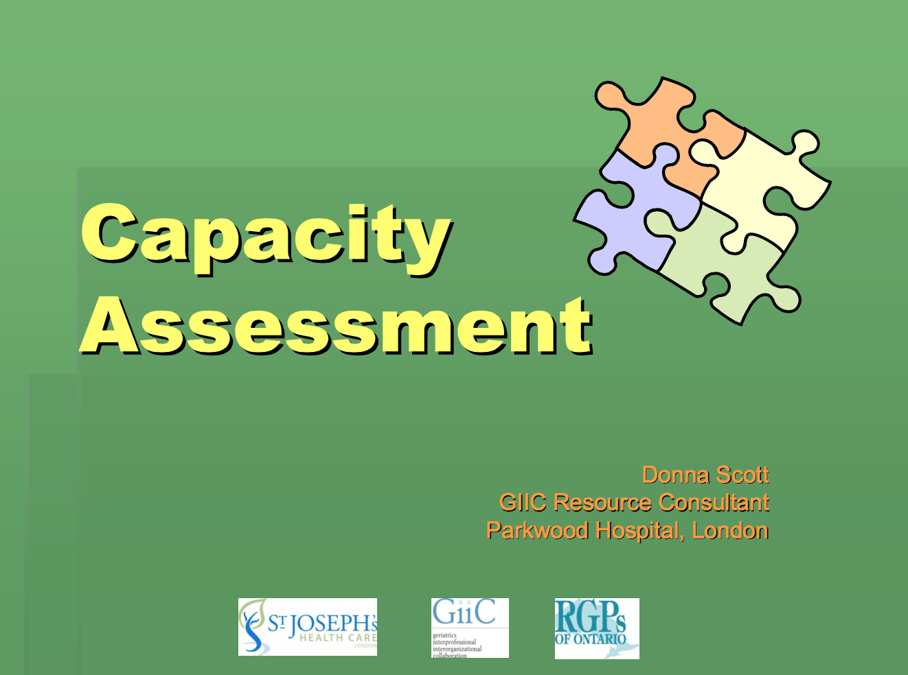10 Teaching Slides on Capacity Assessment