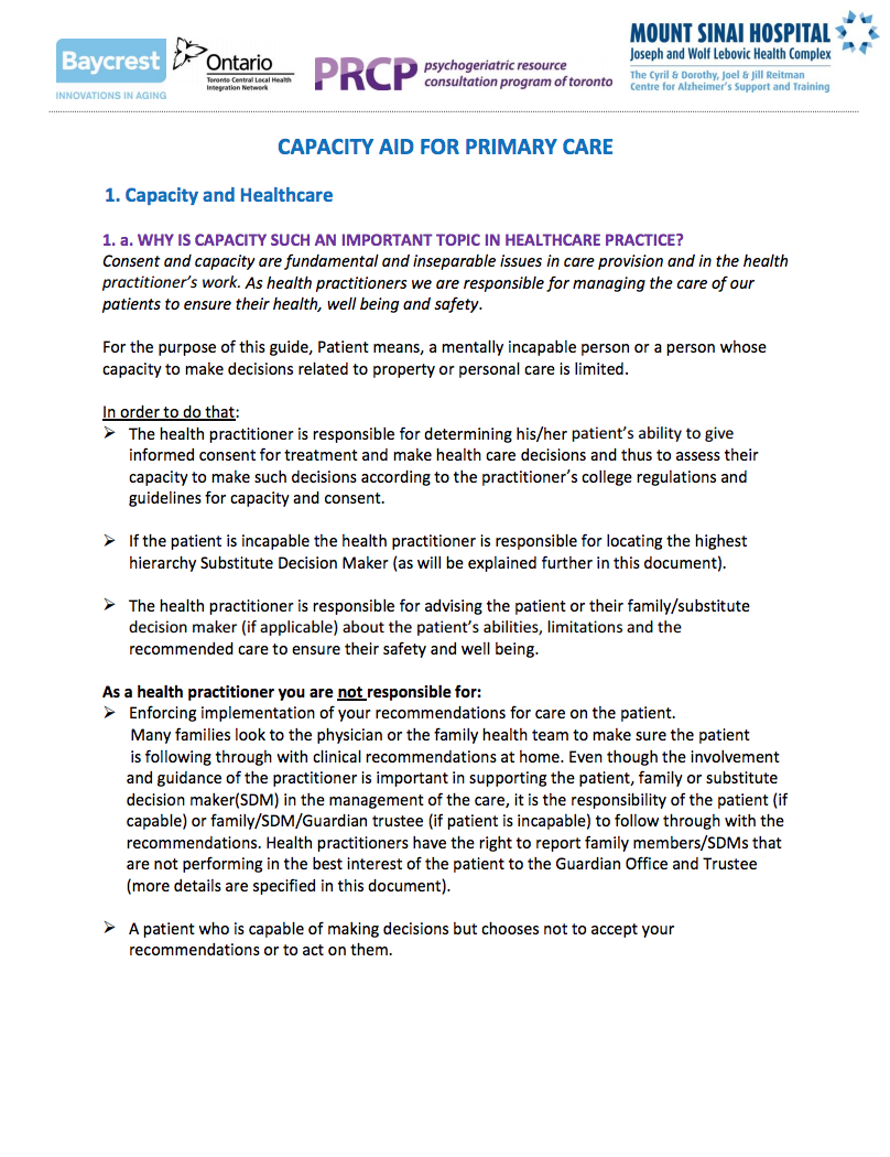 Capacity Aid for Primary Care
