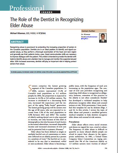 The Role of the Dentist