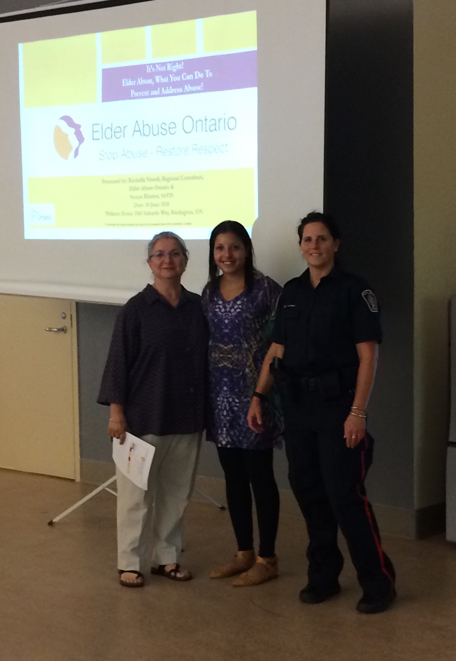 Rochella Vassell (Elder Abuse Ontario) during an It's Not Right - NFF presentation